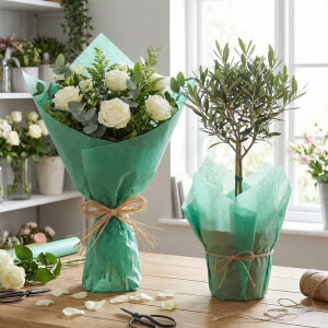 مناديل ورقية خضراء 50 × 70 100 قطعة - 5