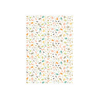 Alfabe ve Renkli Hayvanlar Desenli Pelur Kağıt (35x50 cm) - 100 Adet | Eğlenceli Keşif - KoliciAbla