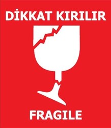 Dikkat Kırılır Etiketi 7x8cm - 500 Adet - Thumbnail