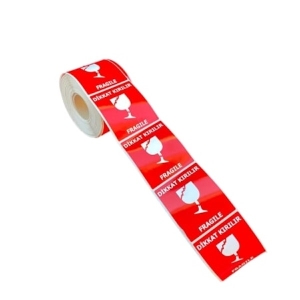 Dikkat Kırılır Etiketi (7x8 cm) - 100'lü Rulo - 2