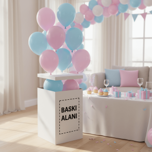 Kişiye Özel Fotoğraf Baskılı Cinsiyet Partisi Sürpriz Kutusu (52x52x80 cm) - 2