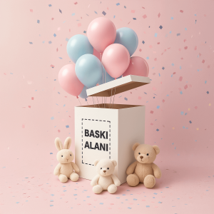 Kişiye Özel Fotoğraf Baskılı Cinsiyet Partisi Sürpriz Kutusu (52x52x80 cm) - KoliciAbla
