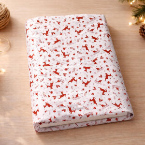 Geyik ve Kızak Desenli Yılbaşı Pelur Kağıdı (35x50 cm) - 500 Adet | Kış Masalı - 6