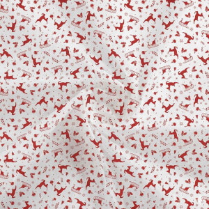 Geyik ve Kızak Desenli Yılbaşı Pelur Kağıdı (32x45 cm) - 500 Adet | Kış Masalı - 7