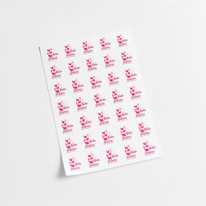 'Kadın Girişimci' Baskılı Teşekkür Stickerı - Pembe Kelebekli (4x4 cm) - 48 Adet - 2