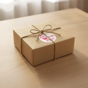 'Kadın Girişimci' Baskılı Teşekkür Stickerı - Pembe Kelebekli (4x4 cm) - 48 Adet - 5