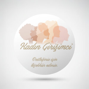 'Kadın Girişimci' Baskılı Sticker - Pastel Tonlar & Kadın Dayanışması Temalı (4x4 cm) - 48 Adet - 4