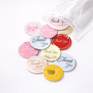 Karışık 'Thank You' Sticker Seti (4x4cm - 16 Farklı Model) - 80 Adet | Her Pakete Ayrı Tarz! - 2