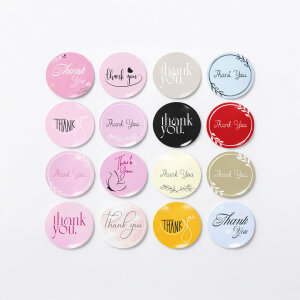 Karışık 'Thank You' Sticker Seti (4x4cm - 16 Farklı Model) - 80 Adet | Her Pakete Ayrı Tarz! - koliciabla