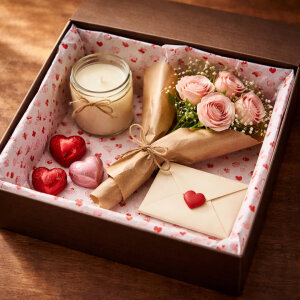 Kırmızı Kalp Baskılı Beyaz Pelur Kağıt (32x45 cm) - 100 Adet | Premium Kalite (40 gr) - 3