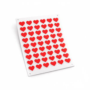 'Kırmızı Kalp' Sticker Etiket (4x4cm) - 54 Adet | Aşkın En Canlı Hali - 2