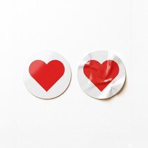 'Kırmızı Kalp' Sticker Etiket (4x4cm) - 54 Adet | Aşkın En Canlı Hali - 3