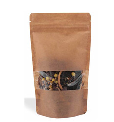 Kraft Pencereli Kilitli Doypack (13x22.5 cm) 