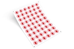 'Love' ve Kalp Desenli Sticker (4 cm) - 54 Adet - 2