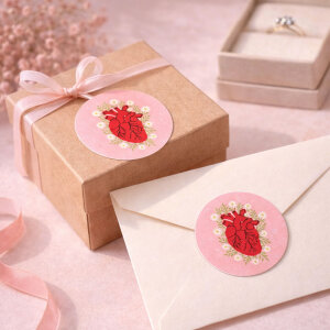 'Kalp' Love Sticker Etiket (4x4cm) - 54 Adet | Aşkın Modern İmzası - 6