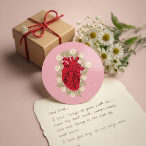 'Kalp' Love Sticker Etiket (4x4cm) - 54 Adet | Aşkın Modern İmzası - 7