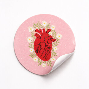 'Kalp' Love Sticker Etiket (4x4cm) - 54 Adet | Aşkın Modern İmzası - koliciabla