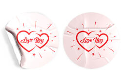 'Love You' Baskılı Sticker (4 cm) - 54 Adet - koliciabla