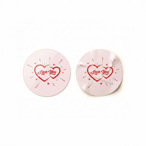 'Love You' Sticker Etiket (4x4cm) - 54 Adet | Hediye & Çiçek İçin Romantik Dokunuş - 3