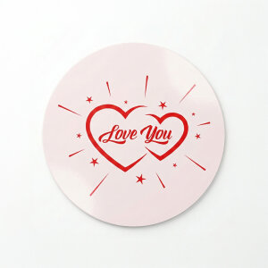 'Love You' Sticker Etiket (4x4cm) - 54 Adet | Hediye & Çiçek İçin Romantik Dokunuş - 5