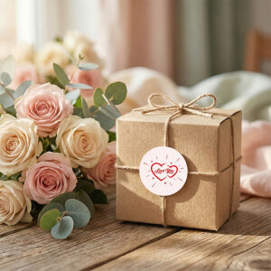 'Love You' Sticker Etiket (4x4cm) - 54 Adet | Hediye & Çiçek İçin Romantik Dokunuş - 6