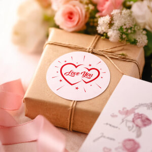 'Love You' Sticker Etiket (4x4cm) - 54 Adet | Hediye & Çiçek İçin Romantik Dokunuş - 8