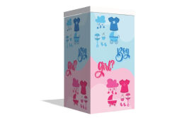 Mavi ve Pembe 'Boy and Girl' Baskılı Cinsiyet Partisi Sürpriz Kutusu (52x52x80 cm) - 2