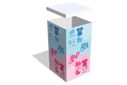 Mavi ve Pembe 'Boy and Girl' Baskılı Cinsiyet Partisi Sürpriz Kutusu (52x52x90 cm) - koliciabla