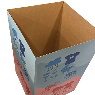 Mavi ve Pembe 'Boy and Girl' Baskılı Cinsiyet Partisi Sürpriz Kutusu (52x52x90 cm) - 2