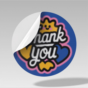 Mavi 'Thank You' Sticker (4x4 cm) - 48 Adet - koliciabla