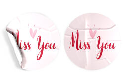 'Miss You' Desenli Sticker (4 cm) - 54 Adet - koliciabla