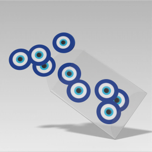 Nazar Boncuğu Desenli Sticker (4 cm) - 54 Adet - 2