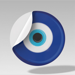 Nazar Boncuğu Desenli Sticker (4 cm) - 54 Adet - koliciabla