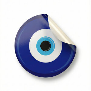 'Nazar Boncuğu' Sticker Etiket (4x4cm) - 54 Adet | Paketlerinize Nazar Değmesin! - koliciabla