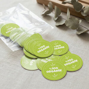 Organik Ürün Sticker Etiket (5x5cm) - 35 Adet | Doğallığın Güven Veren İmzası - 4