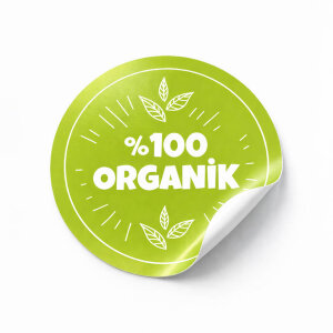 Organik Ürün Sticker Etiket (5x5cm) - 35 Adet | Doğallığın Güven Veren İmzası - koliciabla
