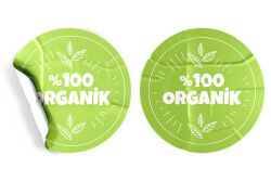 'Organik Ürün' Baskılı Sticker (5 cm) - 35 Adet - 1