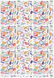 Baskılı Pelur Kağıt Beyaz - 22