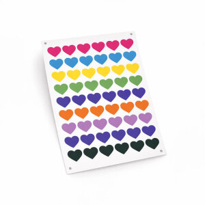 Renkli Kalp Sticker Etiket (4x4cm) - 54 Adet | Paketlerinize Neşe Katın! - 2