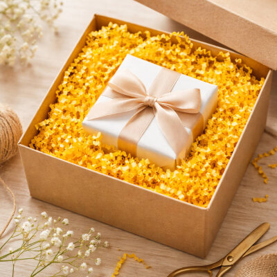 Sarı Kırpık Kağıt - 500 gr | Enerji Veren Dolgu Malzemesi - 4