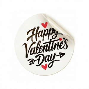 'Sevgililer Günü' Karışık Sticker Etiket (4x4cm) - 54 Adet | 6 Farklı Tasarım, Tek Paket! - 5