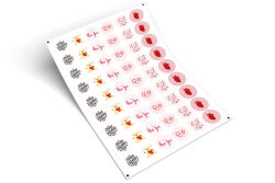 Sevgililer Günü Karışık Desenli Sticker Seti (4 cm) - 54 Adet - 2