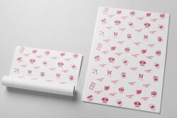 Sevgililer Günü Kırmızı Kalp Baskılı Pelur Kağıt 32x45 cm (100 Adet) - Premium Ambalaj - 1