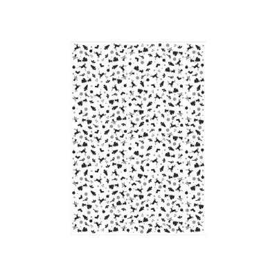 Siyah Beyaz Yılbaşı Silüet Desenli Pelur Kağıt (35x50 cm) - 100 Adet | Modern Monokrom - KoliciAbla