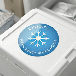 Soğuk Zincir Dayanıklı Uyarı Etiketi (7x7cm) - 24 Adet | Erimeden Teslimat İçin! - 7