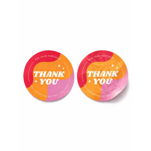 'Thank You' Sticker (4x4cm) - 48 Adet | Küçük İşletme, Büyük Teşekkür! - 3