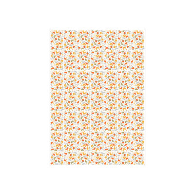 Turuncu ve Haki Soyut Organik Şekiller Desenli Pelur Kağıt (35x50 cm) - 100 Adet | Modern Sanat - KoliciAbla