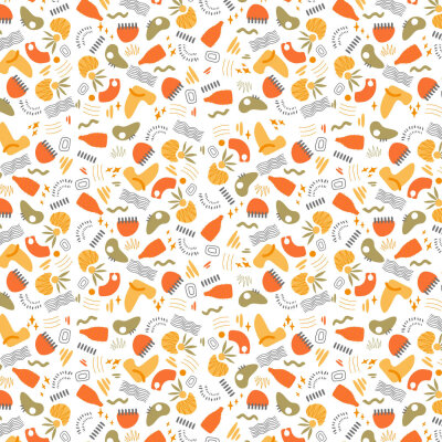 Turuncu ve Haki Soyut Organik Şekiller Desenli Pelur Kağıt (32x45 cm) - 100 Adet | Modern Sanat - 3