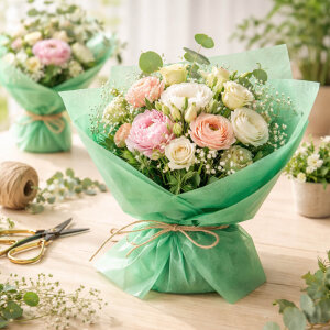 Yeşil Pelur Kağıt (35x50 cm) - 100 Adet | Pratik ve Doğal (20 gr) - 5